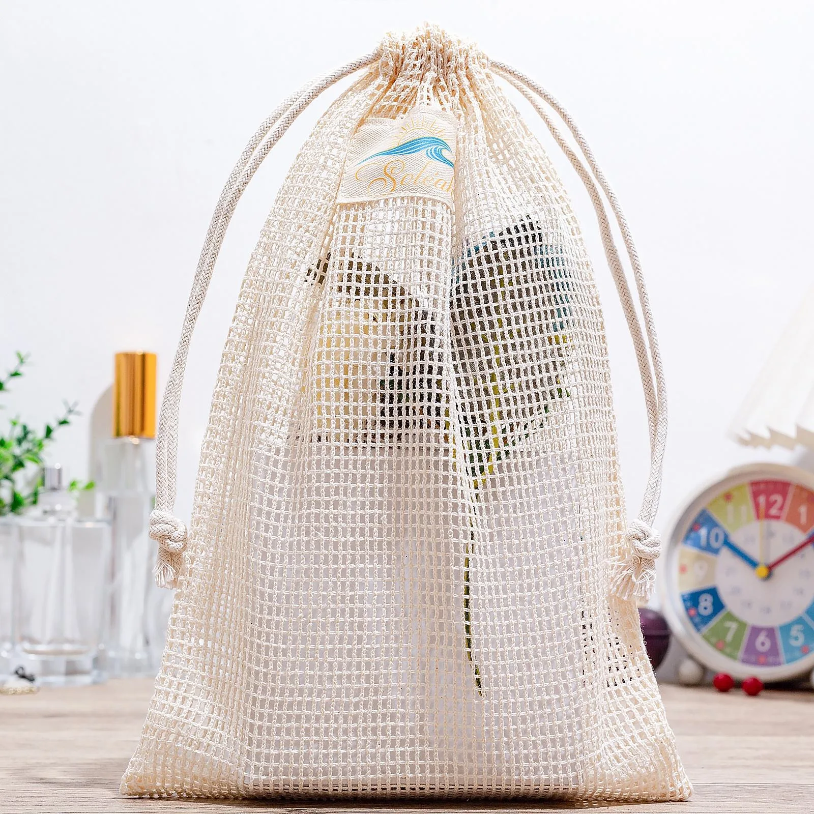 Drawstring Mesh Soap Bag