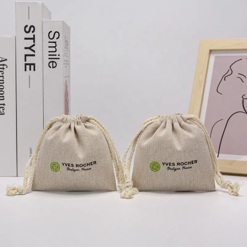Textured Fabric Drawstring Pouch