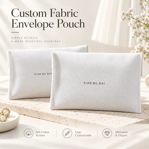 White Cotton Envelope Pouch