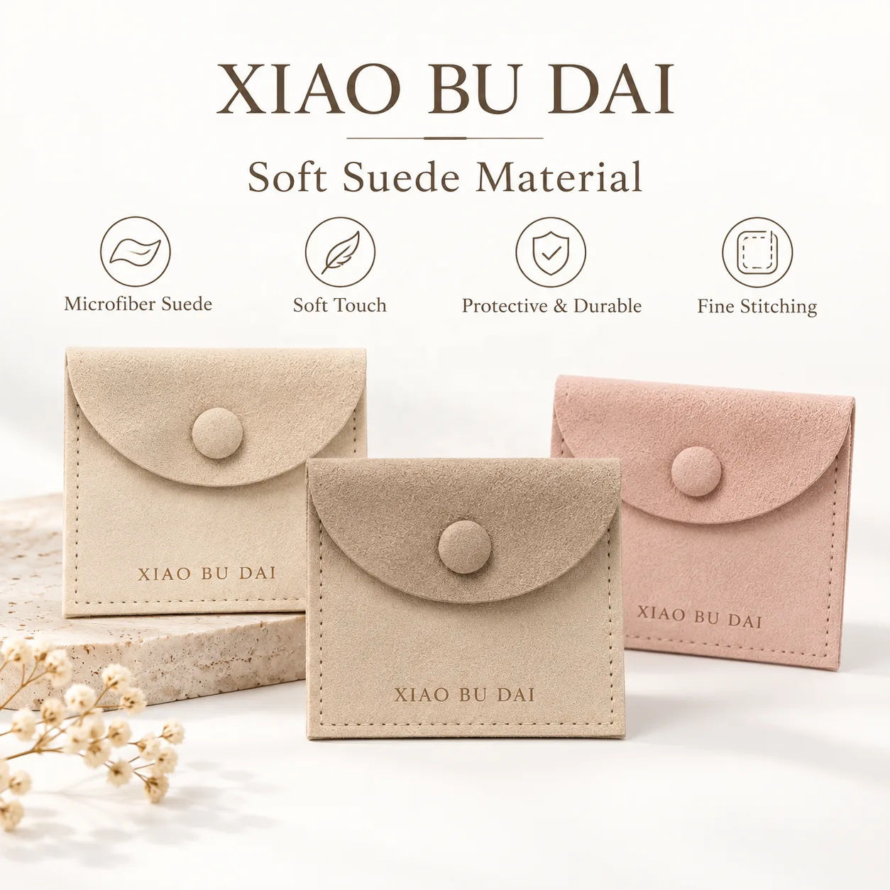 Two-Tone Curved-Flap Jewelry Pouch